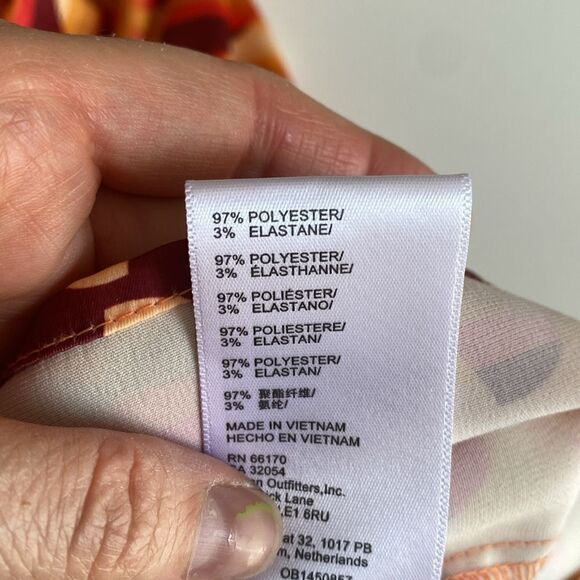 Urban Outfitters Orange & Red Geometric 70's Retro Mini Slip Dress Size XS - Picture 8 of 10